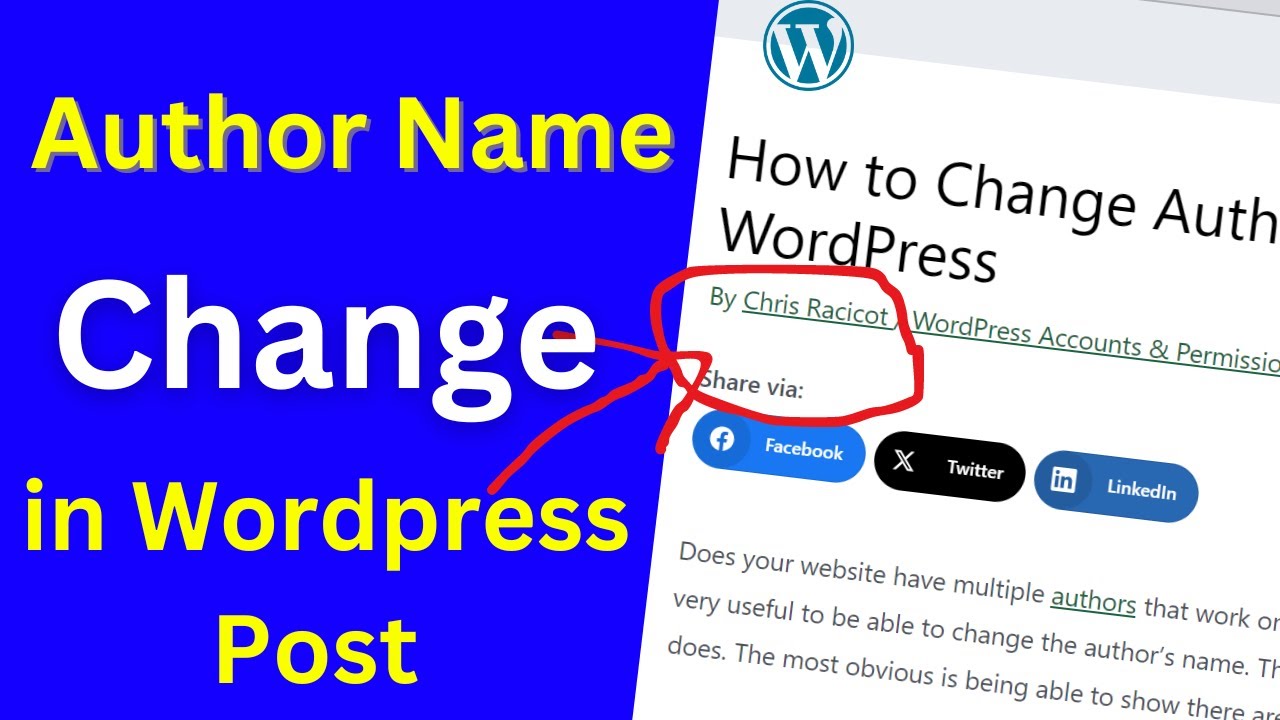 Author Name Modification in WordPress