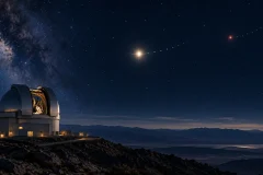 Observatory and astrometric motion paths showing the YSES 2 b background-star correction